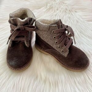 Cherokee Brown Leather Faux Fur Kids Toddler Boots Winter Size 9
